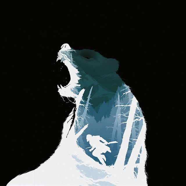 1024x1024 Revenant Dicaprio Poster Film Art Bear Dark - movie iPad Wallpaper