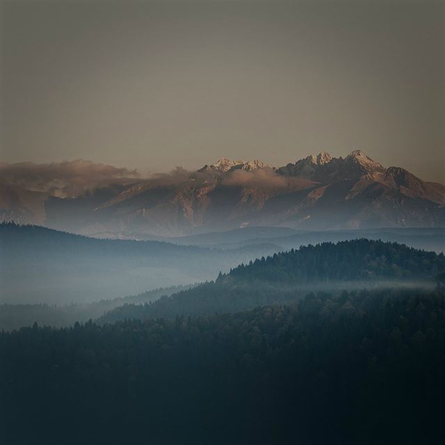 1024x1024 Mountain Peace Dark Sky Nature - scenery iPad Wallpaper