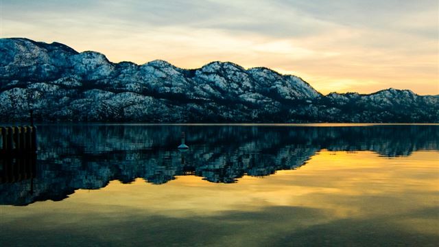 1024x1024 Mountain Lake Reflection Scenery - shadow iPad Wallpaper