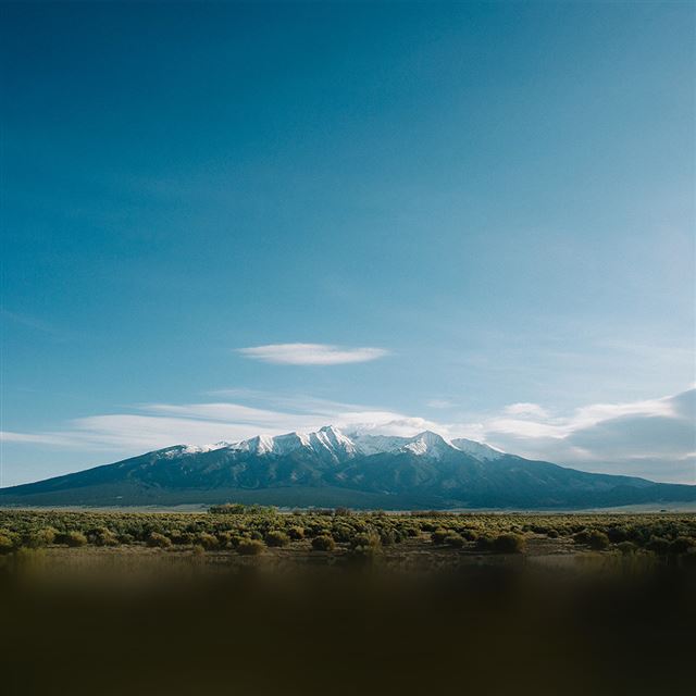 1024x1024 Summer Mountain Sky Blue Cloud - green iPad Wallpaper
