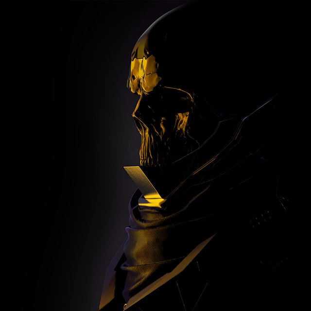 1024x1024 Mario Stabile Weird Dark Illustration Art Skull Gold - mario iPad Wallpaper