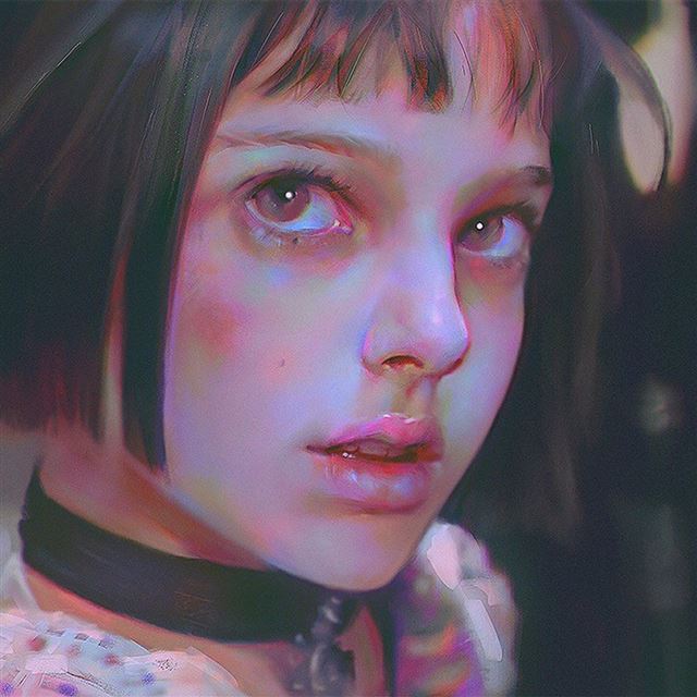 1024x1024 Matilda Leon Paint Illustration Art - girl iPad Wallpaper