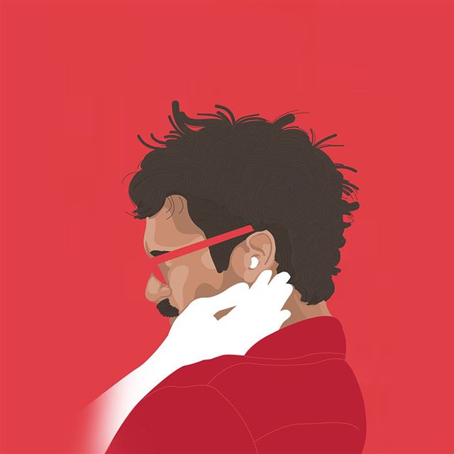 1024x1024 Her Film Poster Red Illustration Art - drawn iPad Wallpaper