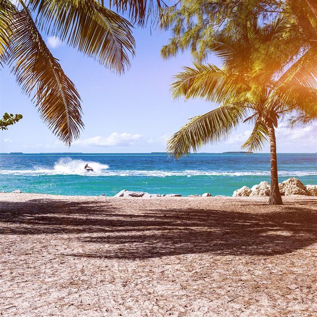 1024x1024 Summer Vacation Ocean Sea Nature Beach - shadow iPad Wallpaper