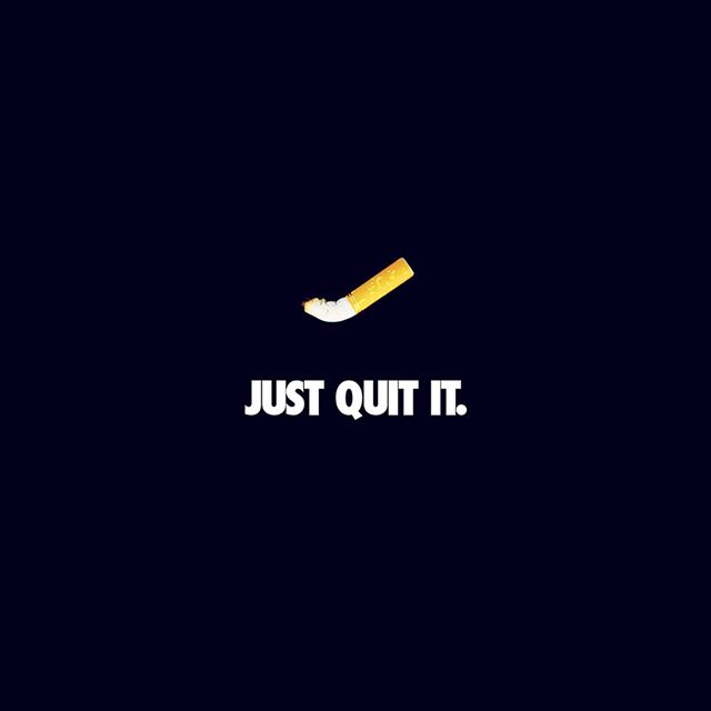 1024x1024 Just Quit It Nike Smoking Art Minimal Dark Blue - minimal iPad Wallpaper
