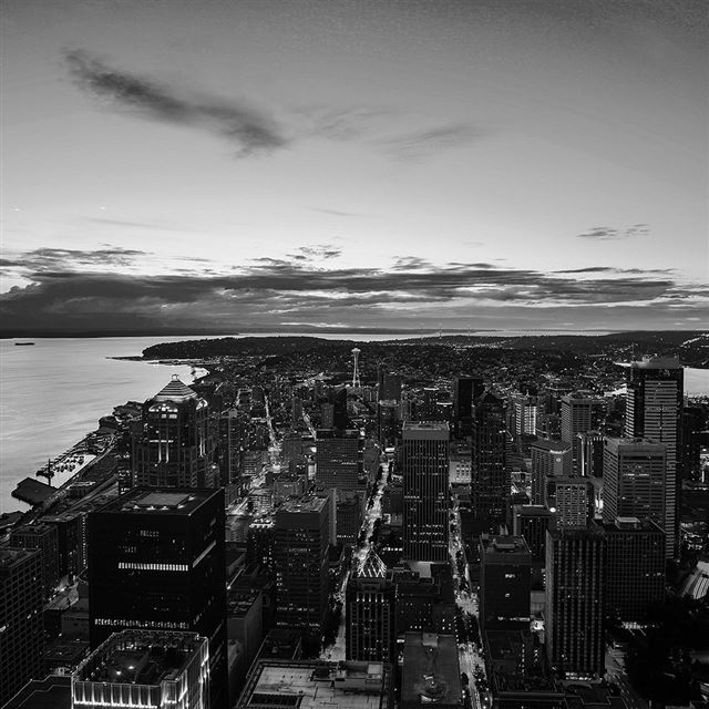 1024x1024 Night Sky Fly Sanfrancisco USA Sea Bw Dark - fly iPad Wallpaper