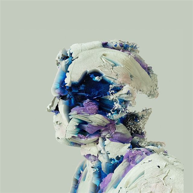 1024x1024 Face Abstract 3D Illustration Art - creative iPad Wallpaper