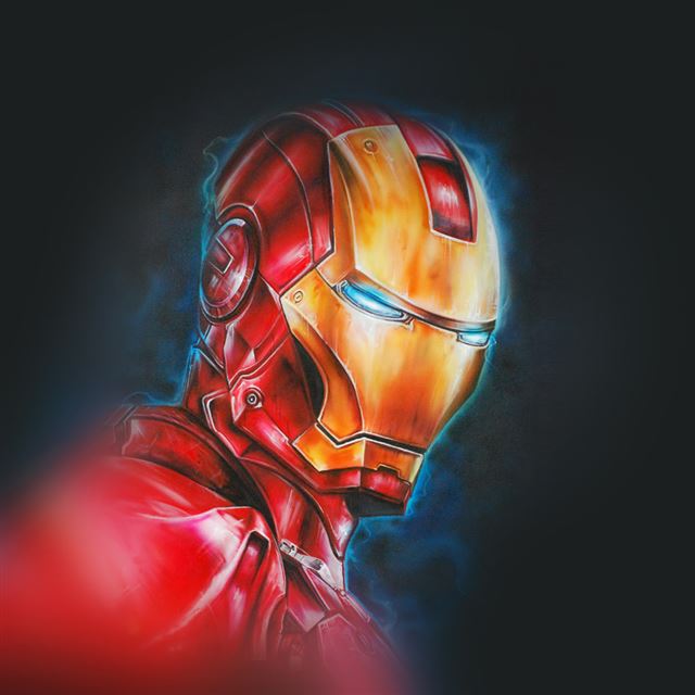 1024x1024 Ironman Portrait Art Bokeh - bokeh iPad Wallpaper