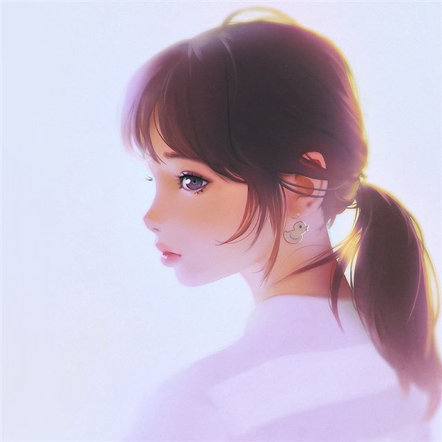 1024x1024 Girl Face Cute Ilya Kuvshinov Illustration Art -  iPad Wallpaper