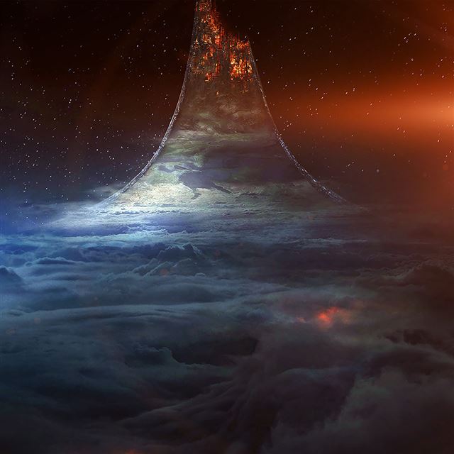 1024x1024 To Heaven Or Hell Dark Blue Illustration Art Flare - nebula iPad Wallpaper
