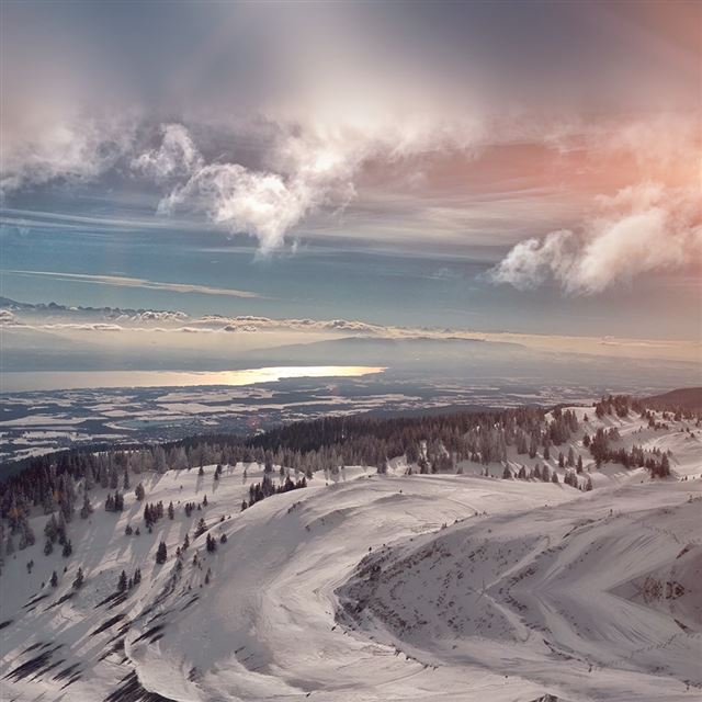 1024x1024 Snow Mountain Winter Cold View Flare - view iPad Wallpaper
