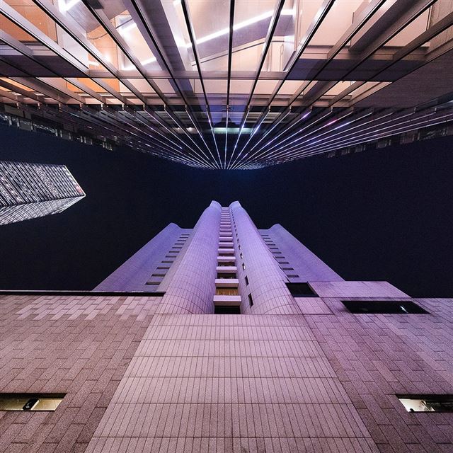 1024x1024 Building Architecture Nature Night - black iPad Wallpaper