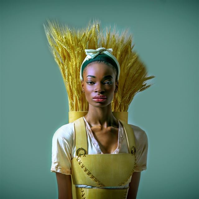 1024x1024 Hunger Games District Heroes Girl Model - yellow iPad Wallpaper