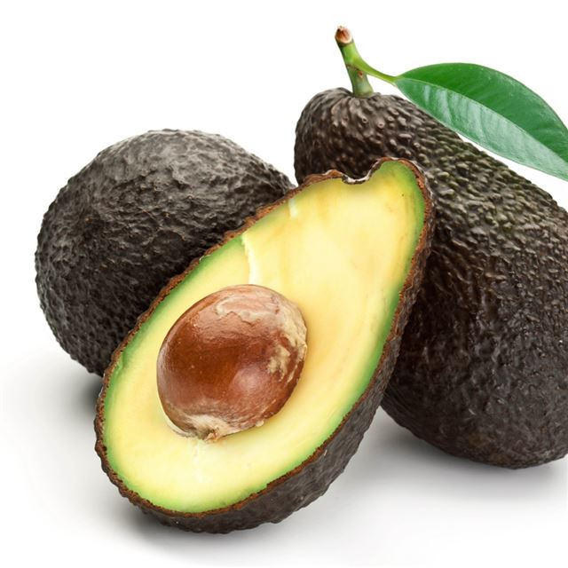 1024x1024 Avocado Cut Stone Leaves White Background - yellow iPad Wallpaper