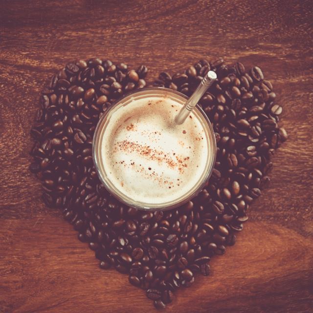 1024x1024 Coffee - black iPad Wallpaper