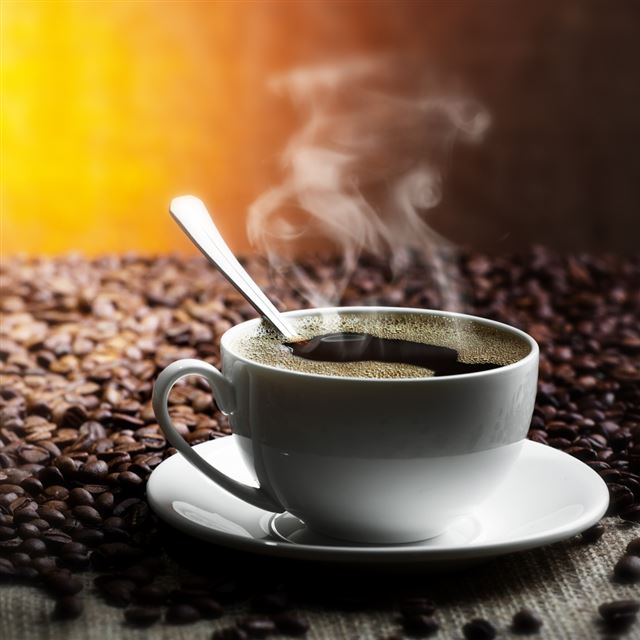 1024x1024 Coffee cup - yellow iPad Wallpaper