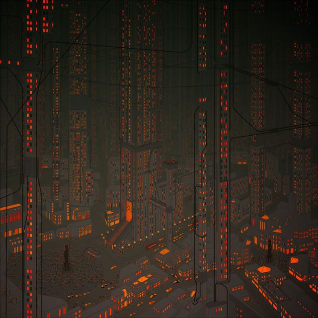 1024x1024 Abstract city - aesthetic iPad Wallpaper