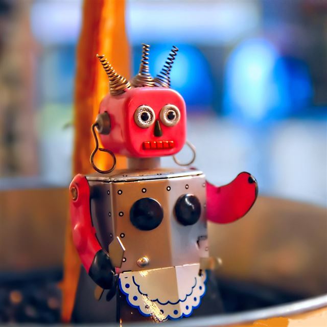 1024x1024 Robot maid - cyan iPad Wallpaper