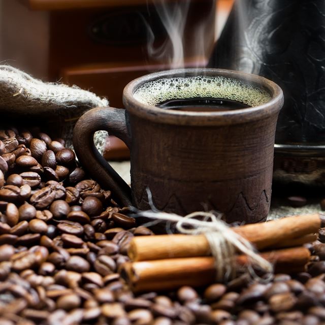 1024x1024 Coffee cinnamon - black iPad Wallpaper