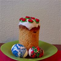 Easter cake eggs pair plate napkin table wallpaper