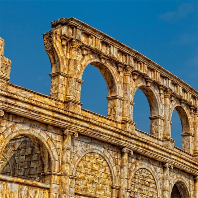 1024x1024 Colosseum rome italy architecture - yellow iPad Wallpaper