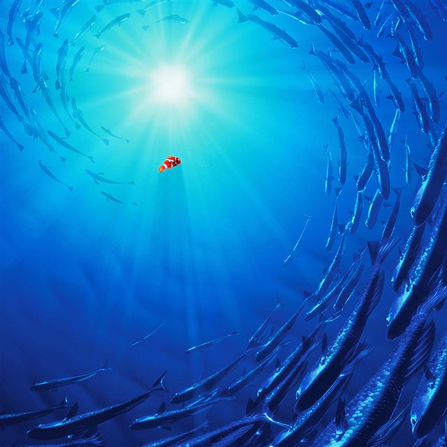 1024x1024 Nemo disney film - cyan iPad Wallpaper