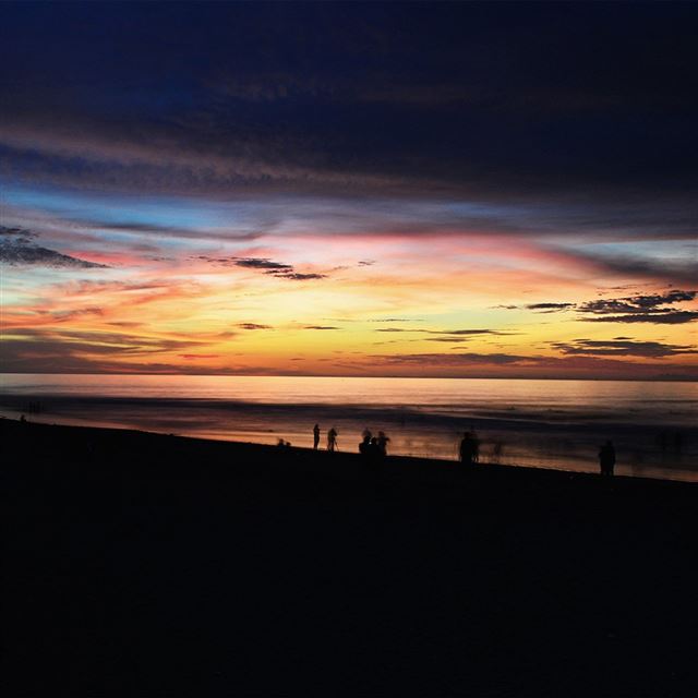 1024x1024 Sunset beach sea sky vacation - yellow iPad Wallpaper