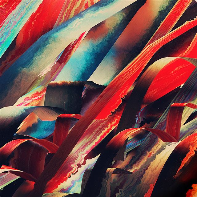 1024x1024 Art paint pattern red dark abstract - cyan iPad Wallpaper