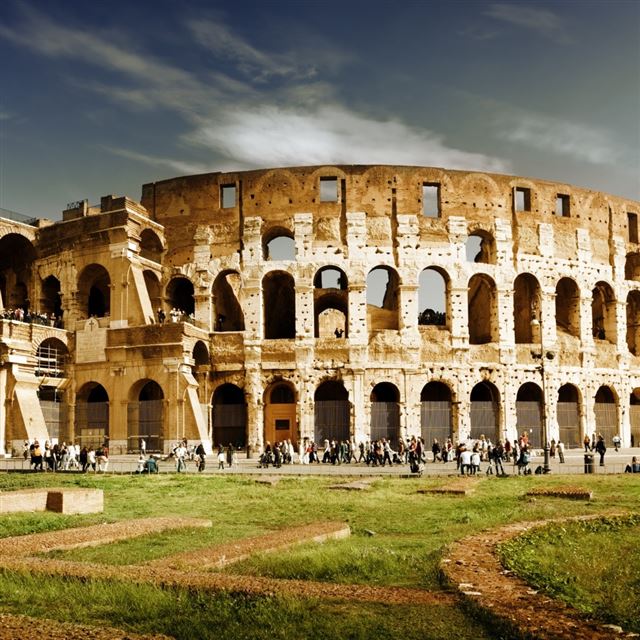 1024x1024 Italy rome colosseum architecture - green iPad Wallpaper