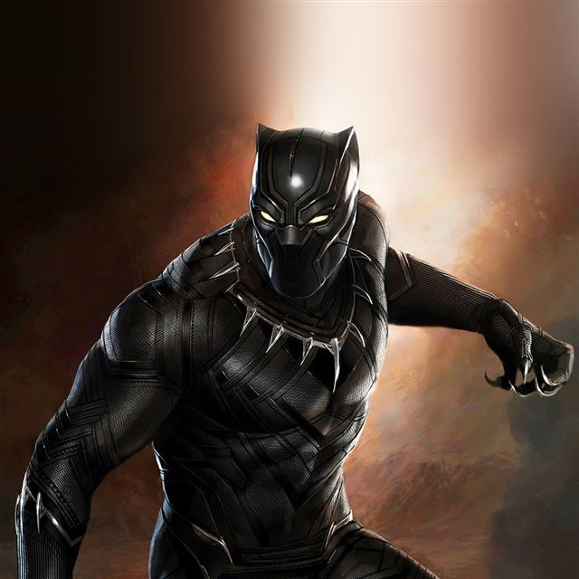 1024x1024 Black panther hero marvel art - black iPad Wallpaper