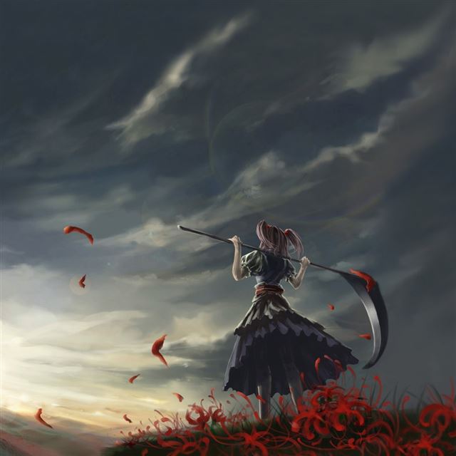 1024x1024 Girl With Scythe - girl iPad Wallpaper