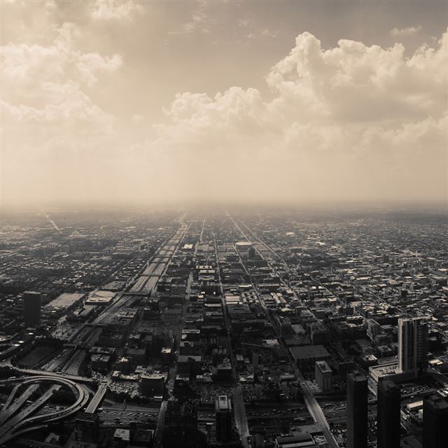 1024x1024 City Aerial View - view iPad Wallpaper