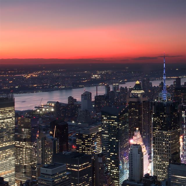 1024x1024 Night Scene - pink iPad Wallpaper
