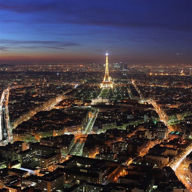 1024x1024 Top view of the Eiffel Tower - cyan iPad Wallpaper