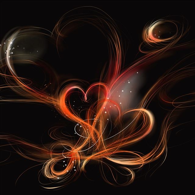 1024x1024 Heart Designs - orange iPad Wallpaper