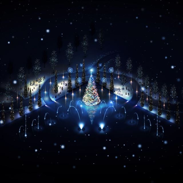 1024x1024 Lovely Christmas Trees Lighting -  iPad Wallpaper