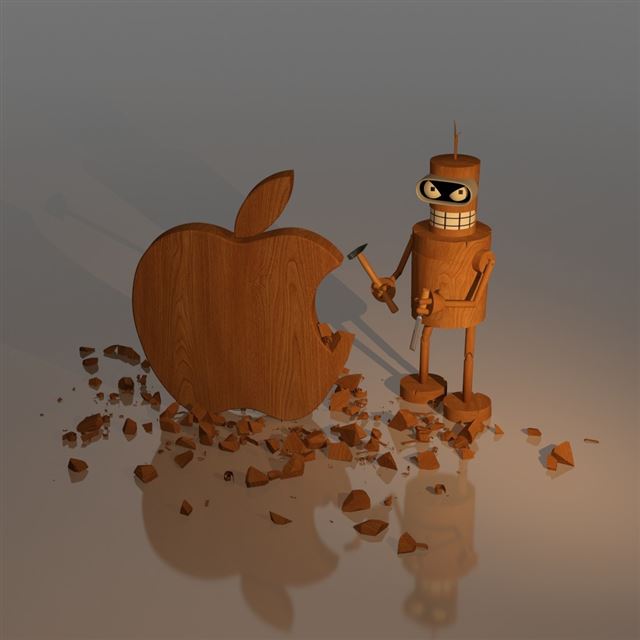 1024x1024 Wood Aapple Sculpture - orange iPad Wallpaper