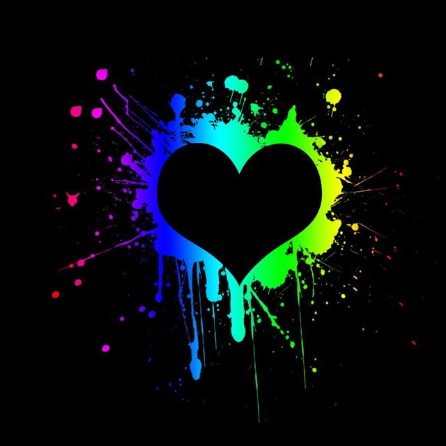1024x1024 Black Heart -  iPad Wallpaper