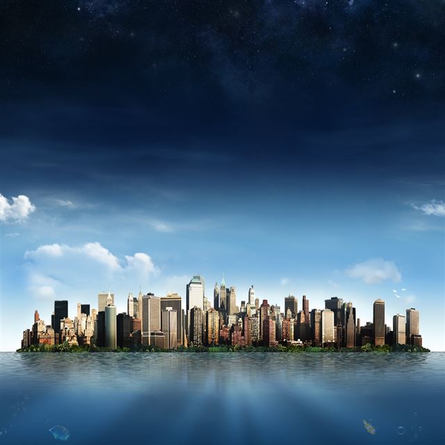 1024x1024 Blue Land - land iPad Wallpaper