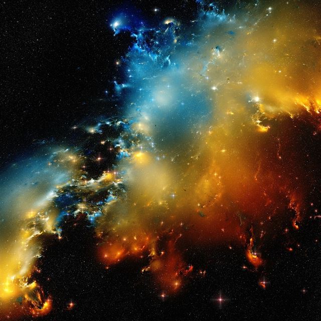 1024x1024 Space Nebula - orange iPad Wallpaper