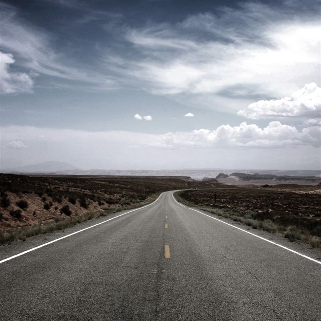 1024x1024 Desert Road - desert iPad Wallpaper