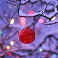 red Christmas ball wallpaper