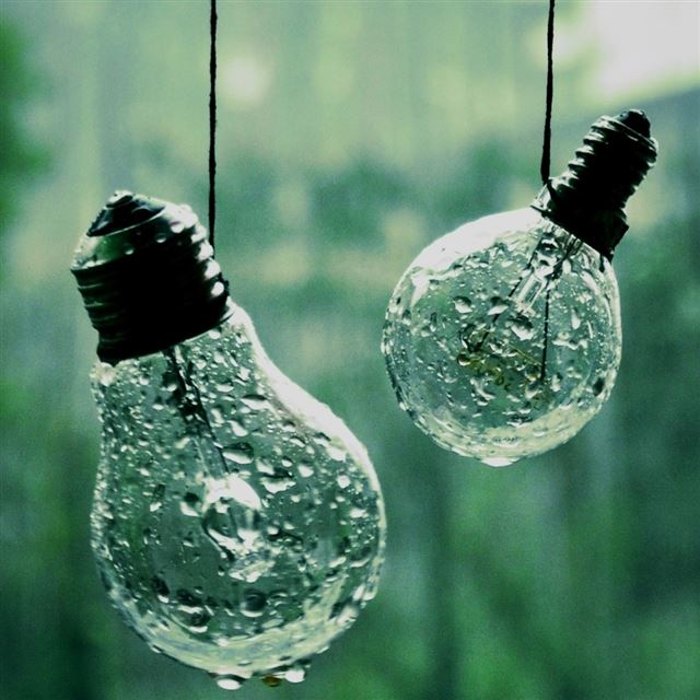 1024x1024 Light Bulbs And Drops - black iPad Wallpaper