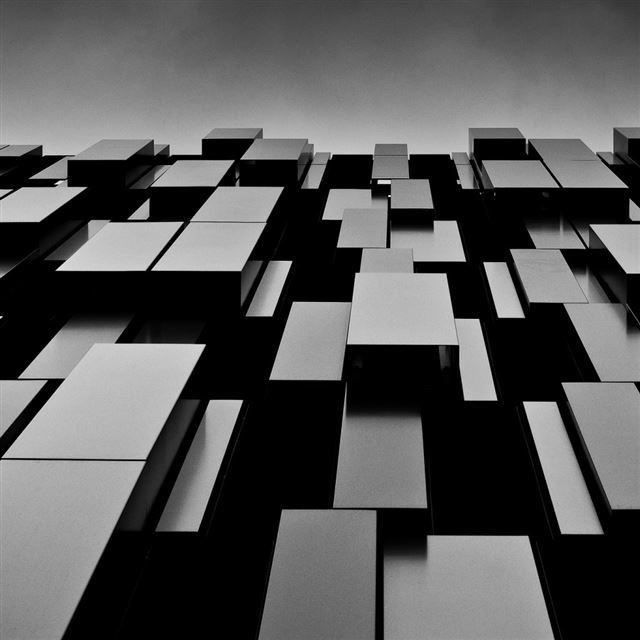 1024x1024 Black Boxes - black iPad Wallpaper
