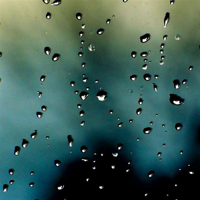 1024x1024 Drops On The Glass - black iPad Wallpaper
