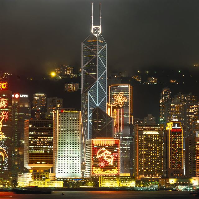 1024x1024 HongKong Nigh -  iPad Wallpaper