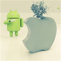 Android versus Apple wallpaper