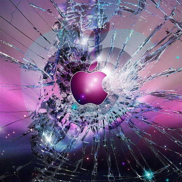 1024x1024 Apple Logo Broken Glass - apple iPad Wallpaper