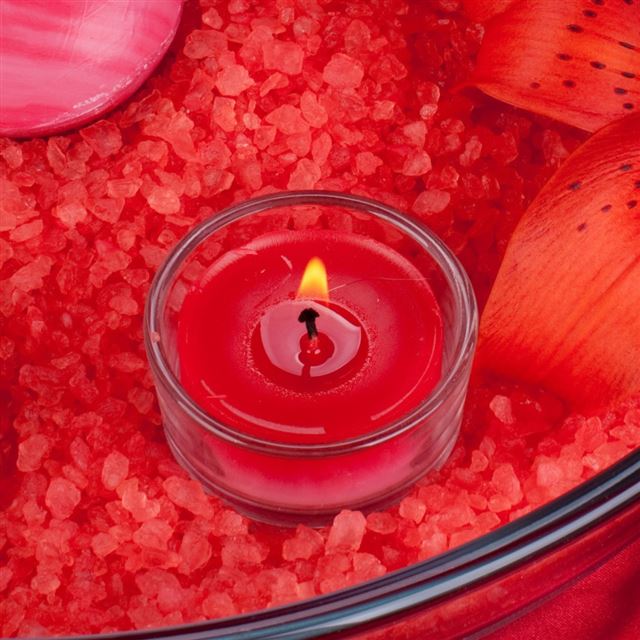 1024x1024 Red Candle And Orchid - orchid iPad Wallpaper