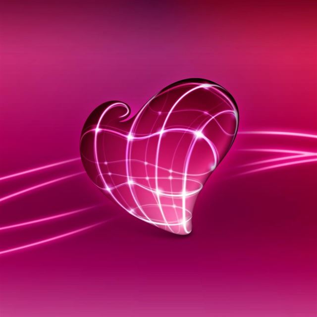 1024x1024 3d Pink Heart - light iPad Wallpaper